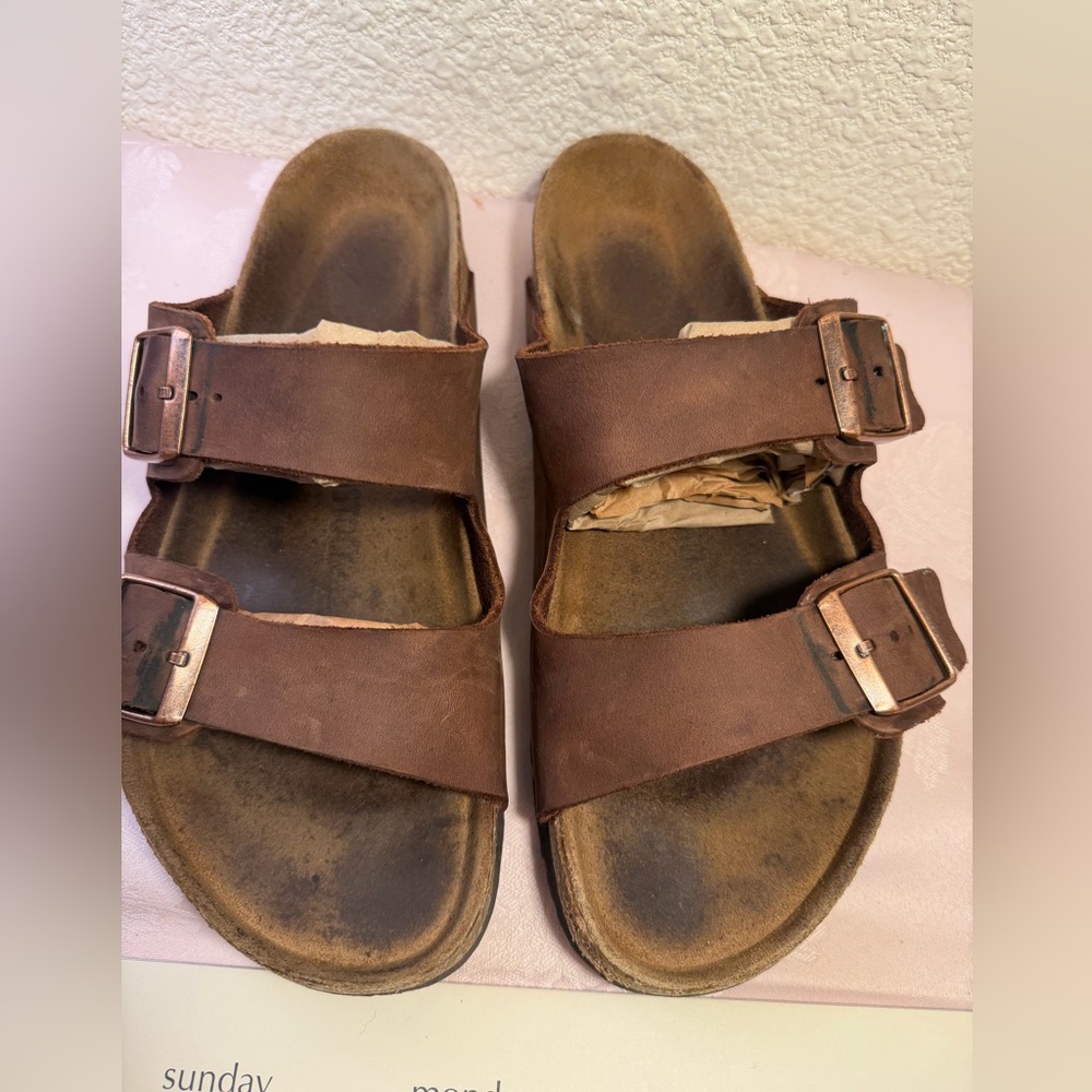 Birkenstock Dark Brown Leather Sandals